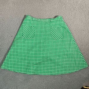 Vintage Paddle And Saddle A Line Skirt Full Green Pockets 60’s 70’s Pockets 12